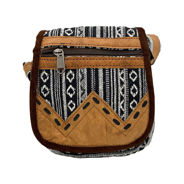 Hemp Crossbody Leather Linen Bag -FWOSI